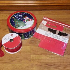 Christmas gift wrap beer bottle carrier bundle